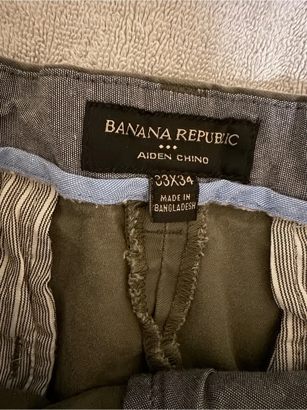 Banana Republic Men's Olive Green Straight Chino Pants